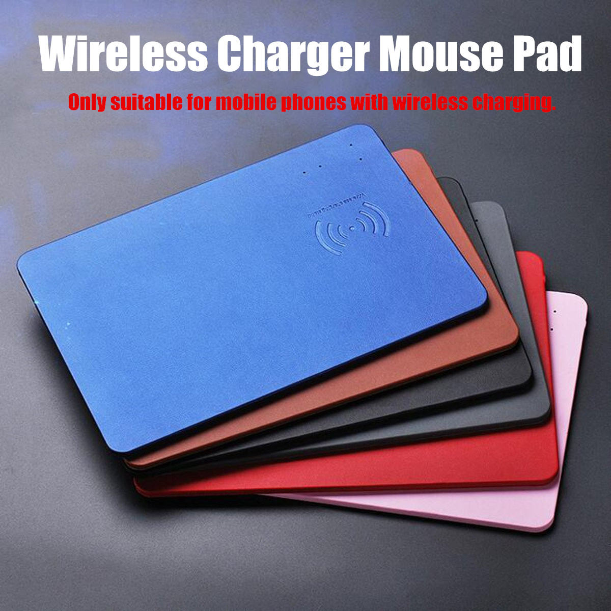 Imitation Leather Mobile Phones Wireless Fast Charger Mouse Pad Qi Wireless Charging 9