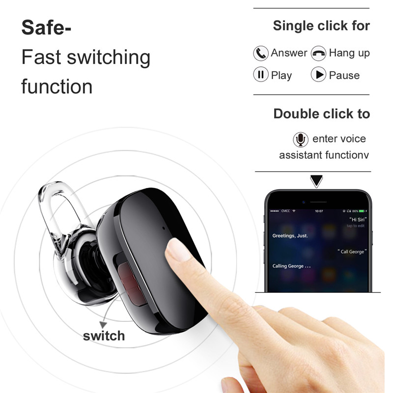 BASEUS Encok A02 Mini Light Weight Wireless Bluetooth V4.1 Earphone Unilateral Hands-free Headphone