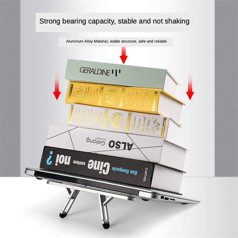 Bakeey Universal Folding Angle Adjustable Heat Dissipation Aluminium Alloy Macbook Desktop Holder Stand Bracket for 11-15.6 inch Laptop
