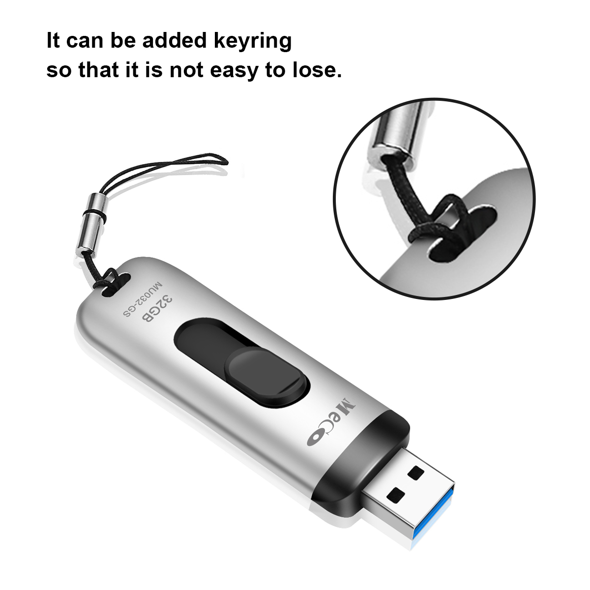 MECO USB 3.0 32GB 64GB Memory Stick USB Stick Flash Drive Thumb Drive with Key Ring Pen Drive 7