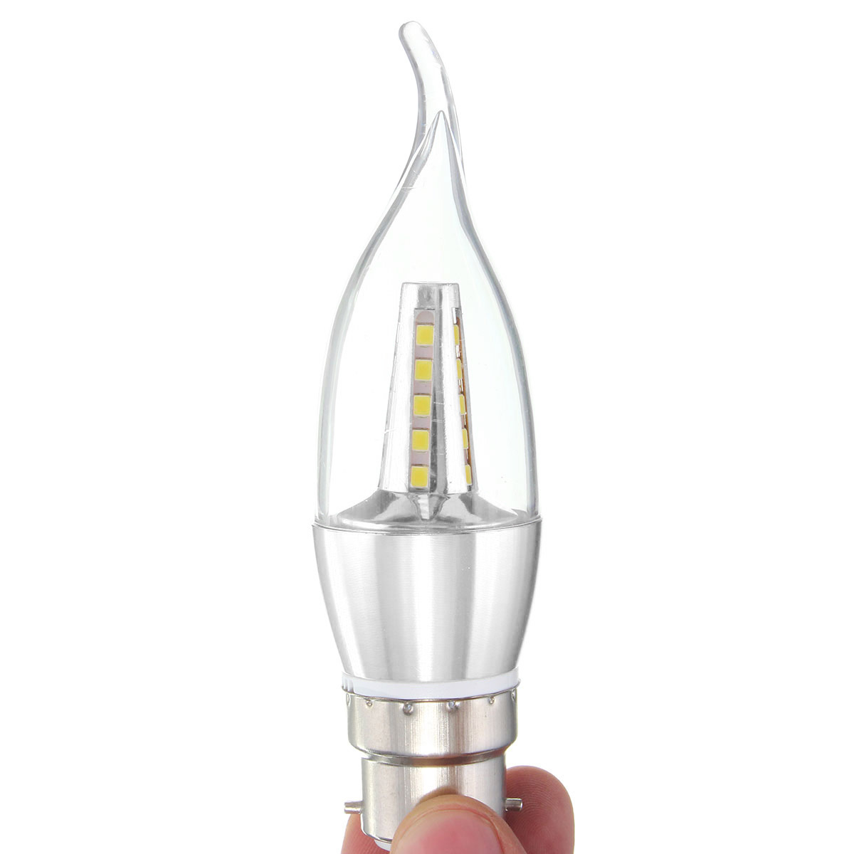 85-265V 4W E27 E14 B22 E12 25 SMD 2835 430Lm Silvery LED Candle Light Bulb Pure White Warm White
