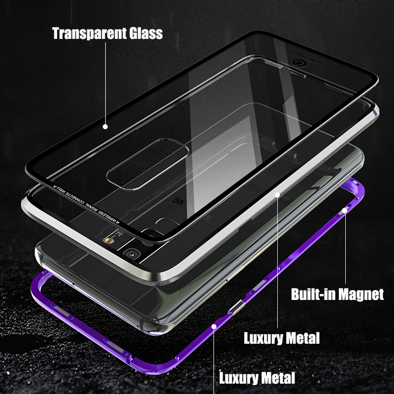 Bakeey Magnetic Adsorption Metal Clear Glass Protective Case for Samsung Galaxy S9/S9 Plus 15