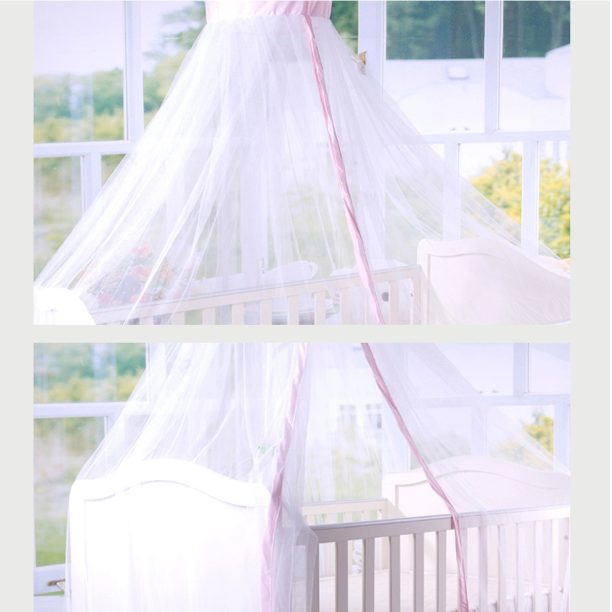 Mosquito Net Children Bed Curtain Dome Cot Netting Drape Stand Insect Protection