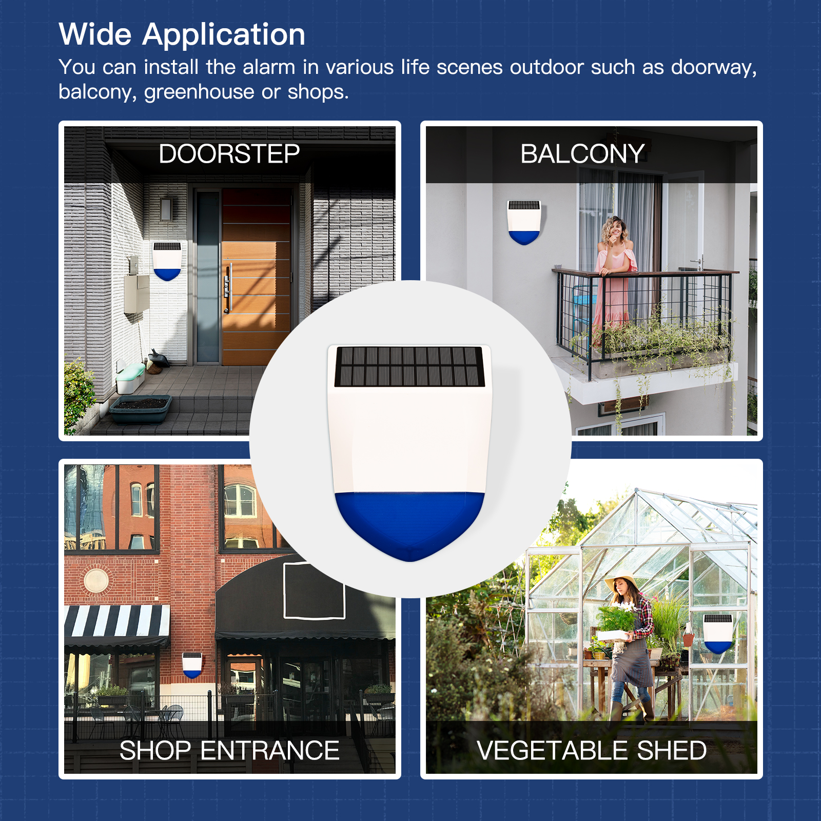 Tuya Wifi/ZigBe  Smart Siren Alarm Waterproof Outdoor With Solar  with Solar Charging Panel 95dB Remote Control Outdoor Siren Alarm