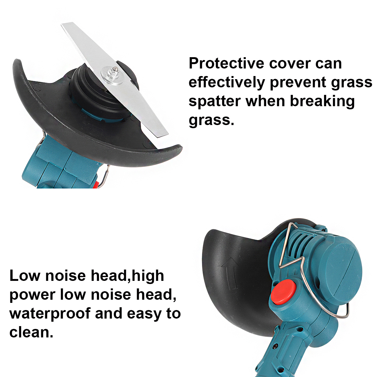 21V 4000mAh Cordless Electric Grass Trimmer Lawn Mower Lithium-Ion Cordless Weed Cutter Kit Garden Tools W/ 2 Batteries