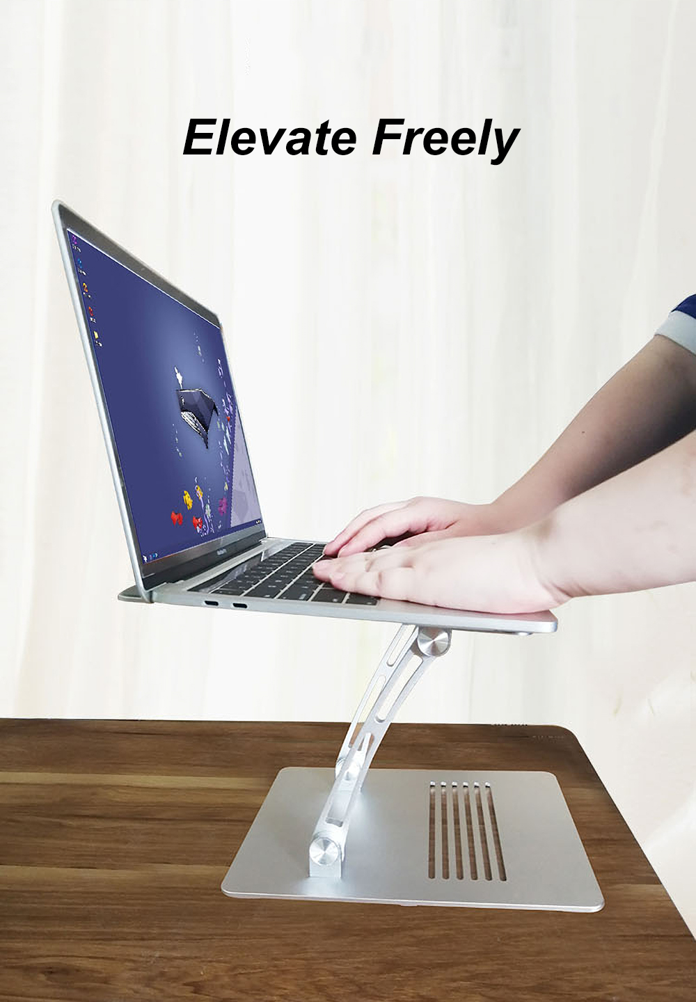SENZANS Laptop Stand Bracket Portable Adjustable Ergonomic Lifting Desktop Cooling Pad for 11-17.3 inch Laptops SE-S29-1