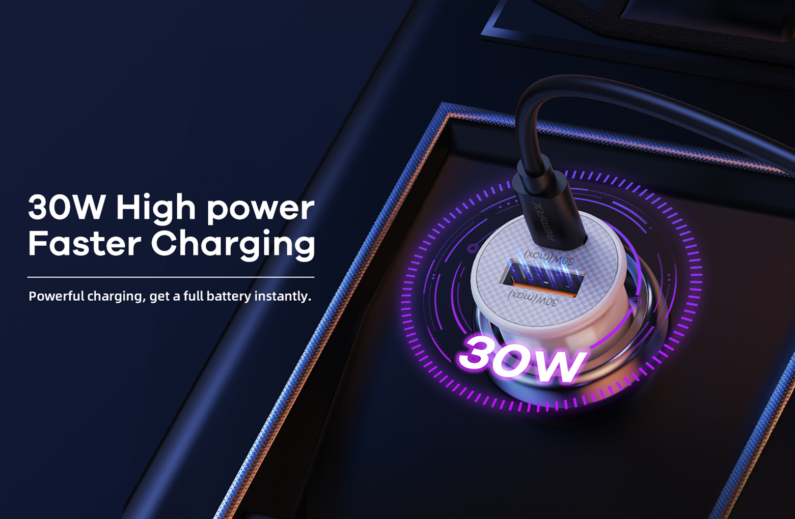 RCC231 Chanyo Series Dual Output 30W PD + QC Fast Charging Car Charger for Samsung Galaxy S21 Note S20 ultra Huawei Mate40 P50 OnePlus 9 Pro for iPhone 12 Pro Max