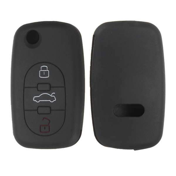 

3 кнопки solicone ключа крышки протектора случая складку для Audi