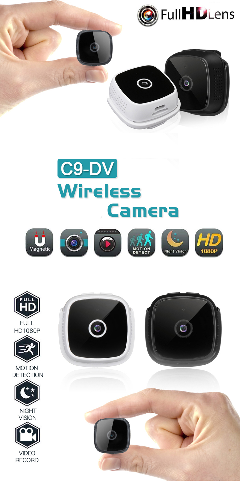 C9-DV HD 1080P Mini Wireless Camera Security Camcorder Night Vision Timing Photography 21