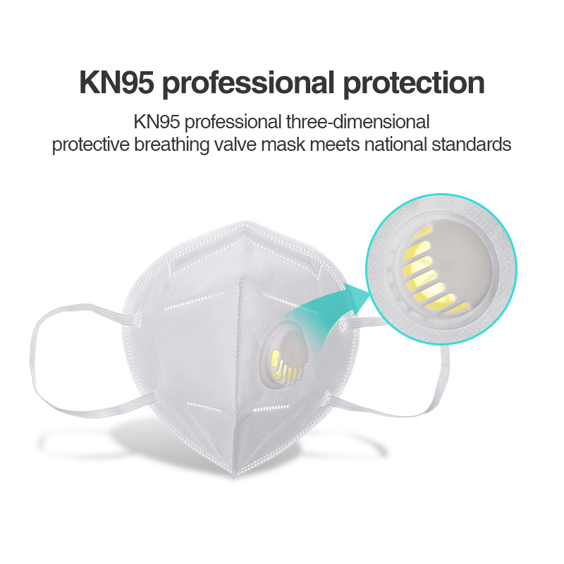 KN95 Face Mask PM2.5 Purifier Anti-foaming Splash Proof Mask Dustproof Face Mask with Breathing Valve