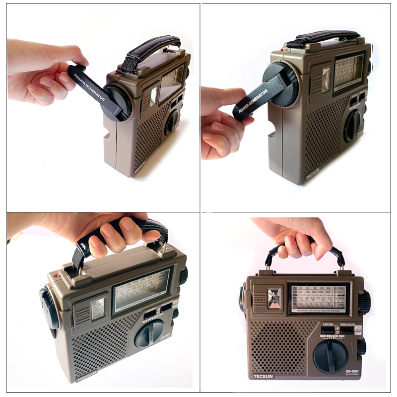 TECSUN GR-88P Digital Radio Receiver Emergency Light Radio Dynamo Radio With Built-In Speaker Manual Hand Power