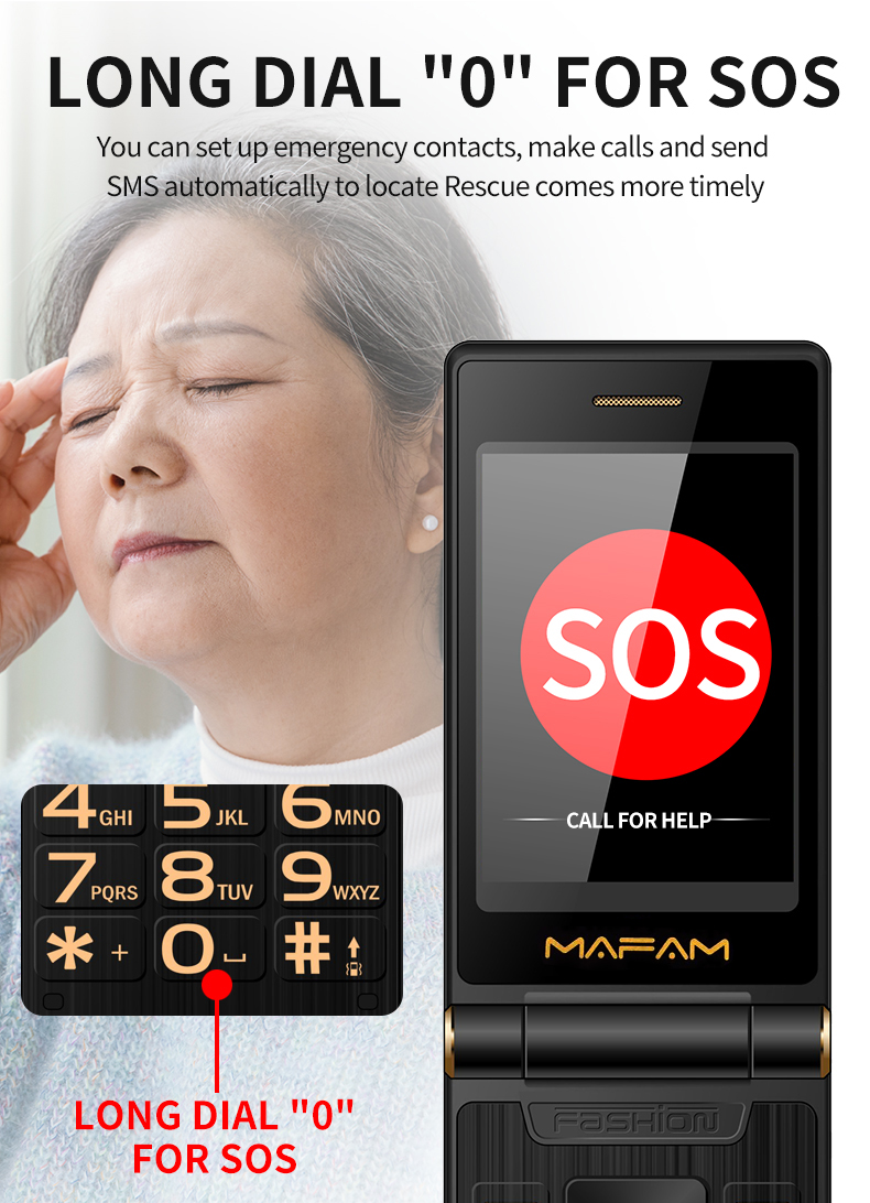 MAFAM F003 2.8 inch HD Dual Screen Flip Up Mobile Phone 5800mAh bluetooth Dual SIM Dual Standby Feature Flip Phone