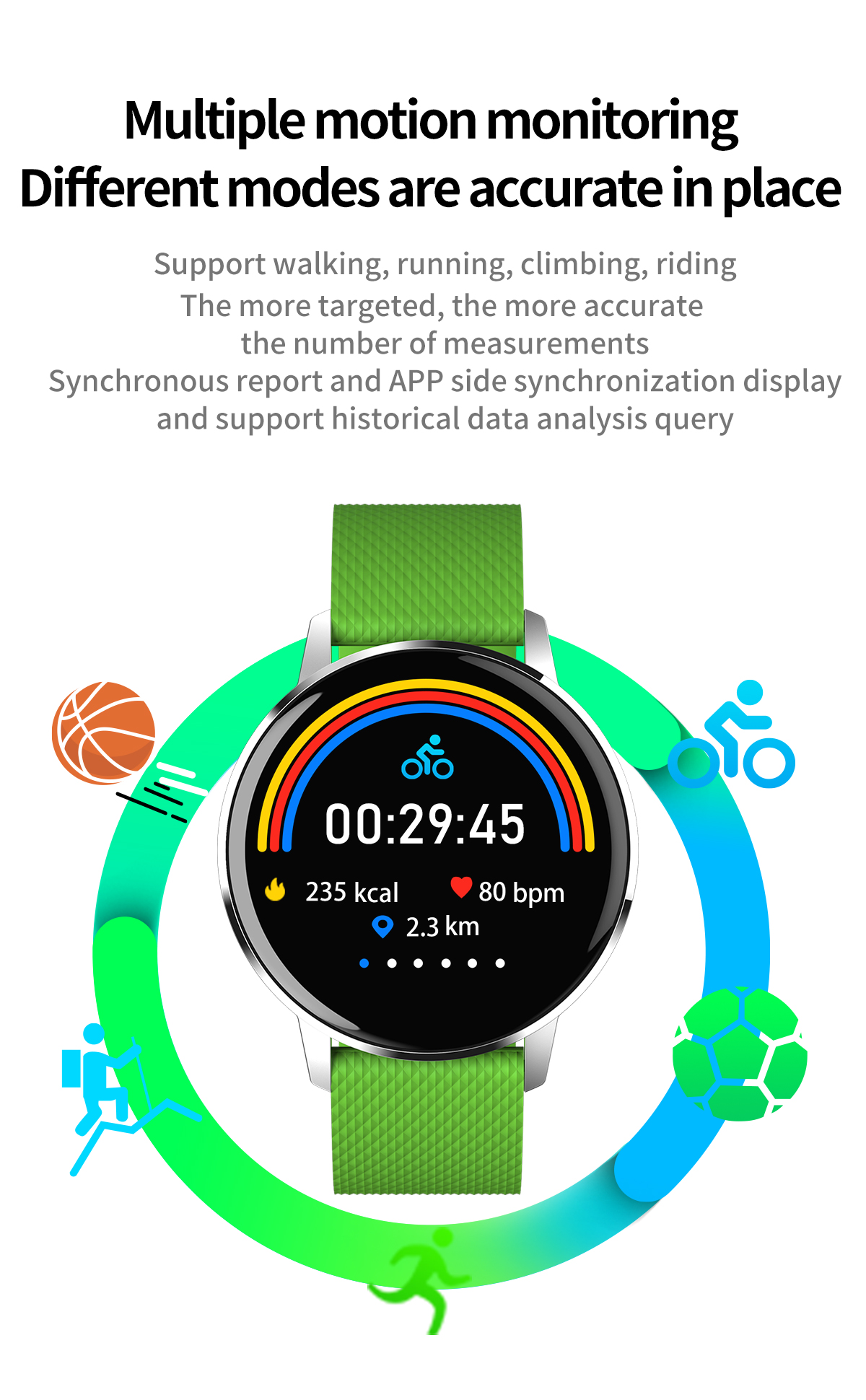 Bakeey T4 1.22' Ultra-thin Touch Screen IP68 Blood Pressure Sleep Monitor bluetooth Music Smart Watch 