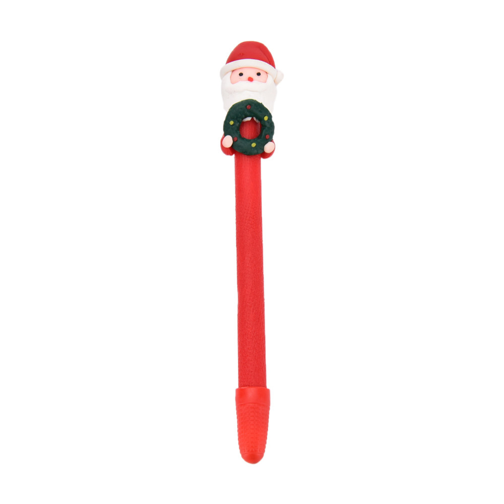 Christmas Santa Claus Crutches Style Soft Ceramic Ball Pen Cartoon Christmas Gifts Ballpoint