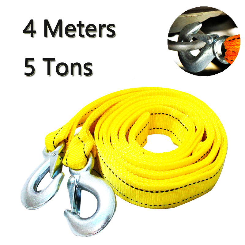 4M Heavy Duty 3 Ton Car Tow Cable Towing Pull Rope Strap Hooks Van Road Recovery for Audi for Benz for Buick for Skoda for Mazda for Ford for Toyota for BMW