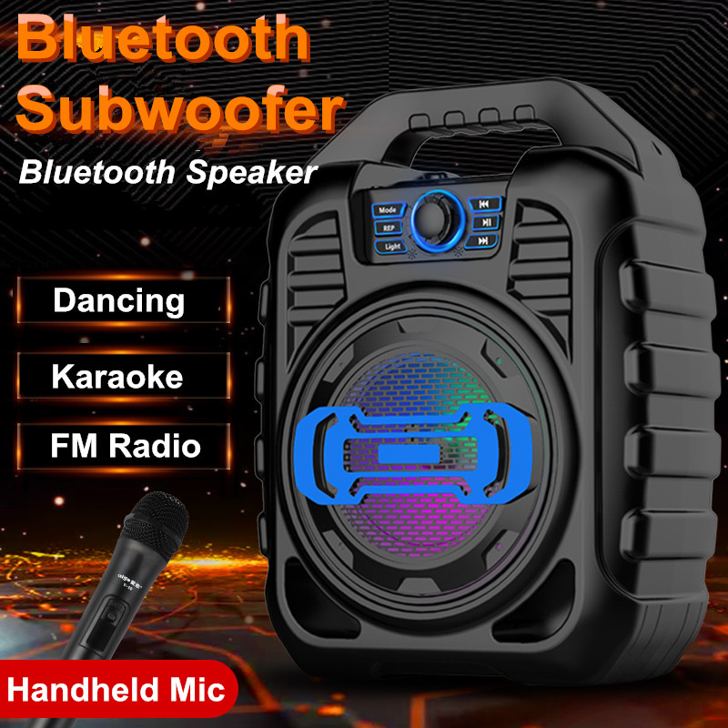 Bakeey Wireless Bluetooth Speaker Kalaoke Colorful Light Stereo TF Card FM Radio Portable Speaker 74