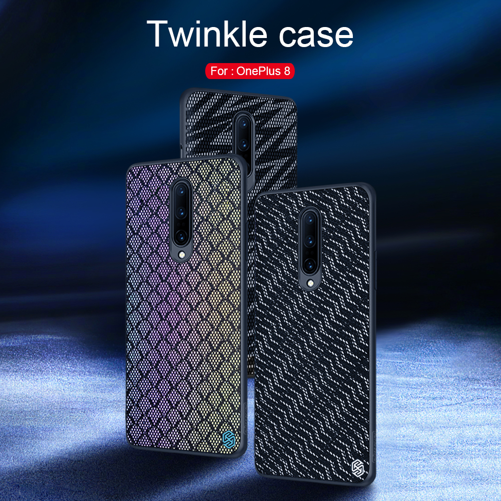 Nillkin for OnePlus 8 Case Luxury Luster Twinkle Shield Woven Polyester + PU Leather Shockproof Protective Case