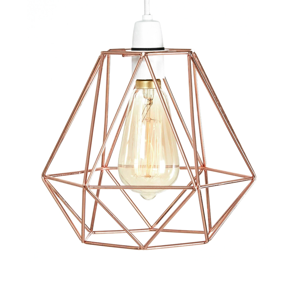 Geometric Wire Ceiling Pendant Light /Lampshade Metal Cage Kitchen Dining Cafe Without Bulb