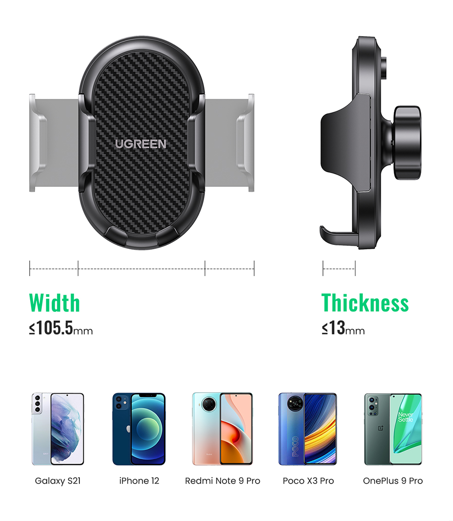 UGREEN Waterfall-shaped Suction Cup Car Holder Gravity Dashboard Phone Holder Universial Mobile Phone Support For iPhone 14 13 Pro Xiaomi for Samsung