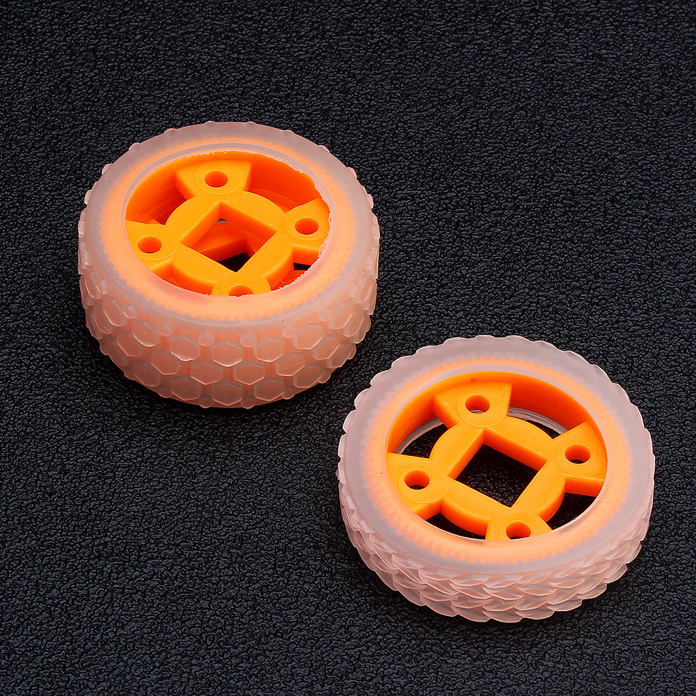 47*12mm/47*21mm 64T Transparent Tire Orange Rubber Wheel for DIY Smart Chassis Car Accessories 14