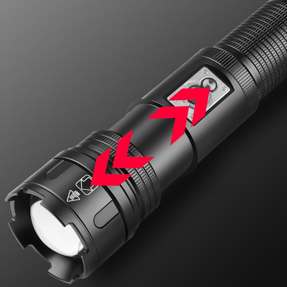 30W LED Flashlight White Light Long Range Strong Light Outdoor Zoom Tactical Lantern Long Shot Torch