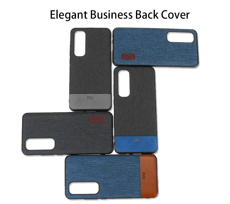 Bakeey Luxury Canvas Fabric Splice Soft Silicone Edge Shockproof Protective Case for Xiaomi Mi Note 10 Lite Non-original