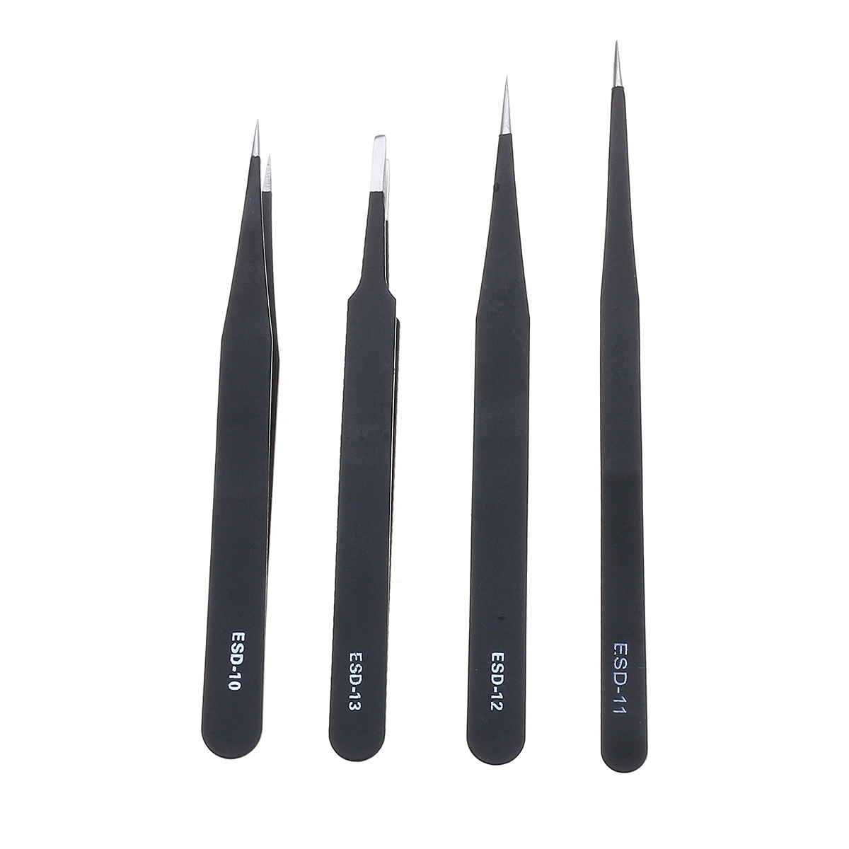 9 Pcs ESD Tweezer Anti-static Stainless Steel Precision Tweezers for Electronics Nail Beauty 38