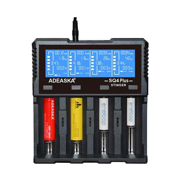 

ADEASKA SQ4 Интеллектуальный LCD Дисплей USB Батарея Зарядное устройство для IMR / Li-ion Ni-MH / Ni-Cd / LiFePO4 Батарея