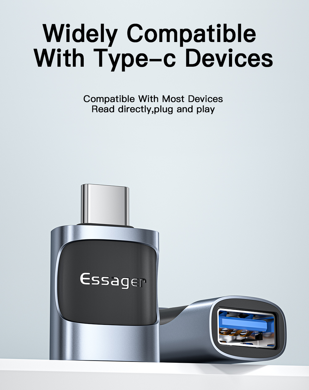 ESSAGER USB to Type-C/Type-C to USB/Type-C to Micro Adapter Converter Compatible with Most Tablets for iPad Pro for Samsung Galaxy Tab S5e