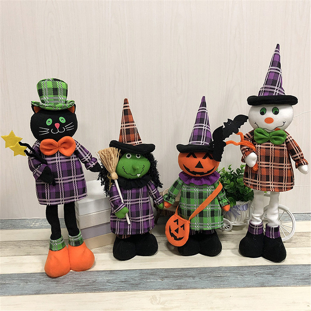 Stretchable Stuffed Plush Toy Halloween Party Cute Pumpkin Witch Decoration Toys