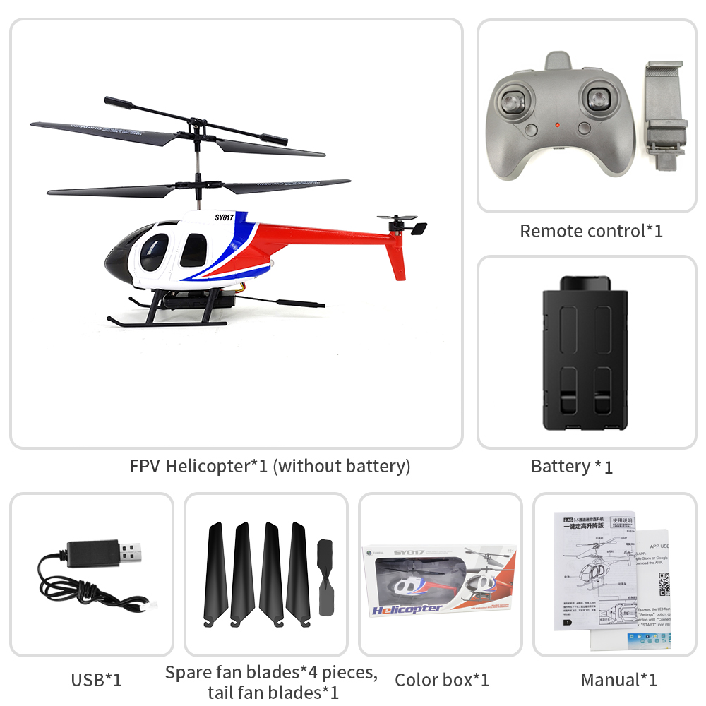 SY017 2.4G 3.5CH Gyroscope 720P Camera Altitude Hold RC Helicopter RTF