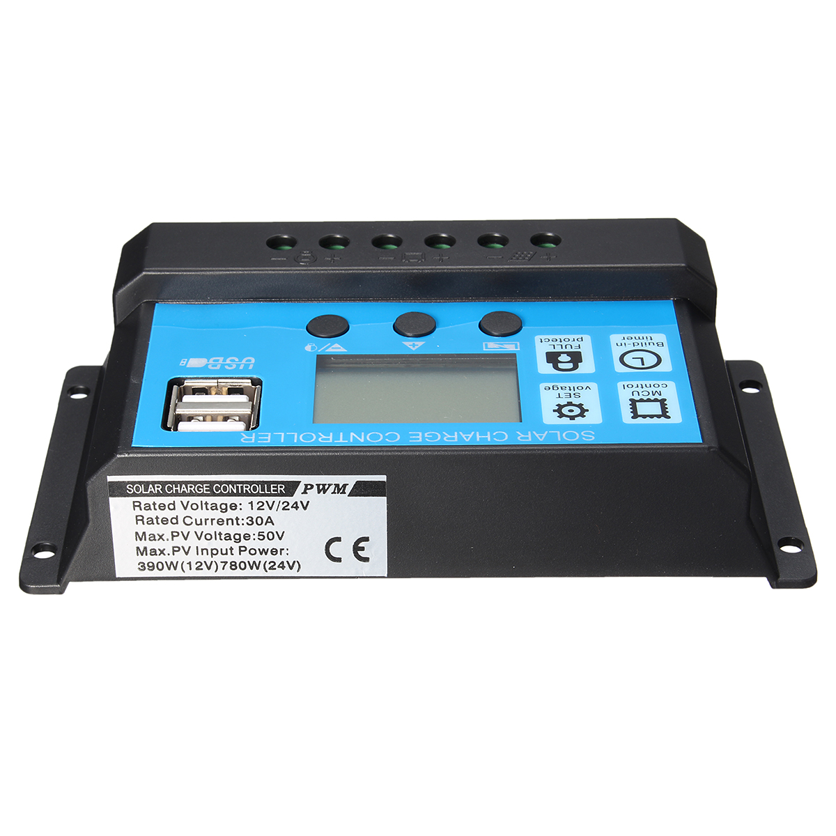 10/20/30A USB Solar Panel Battery Regulator Charge Intelligent Controller 12/24V 13