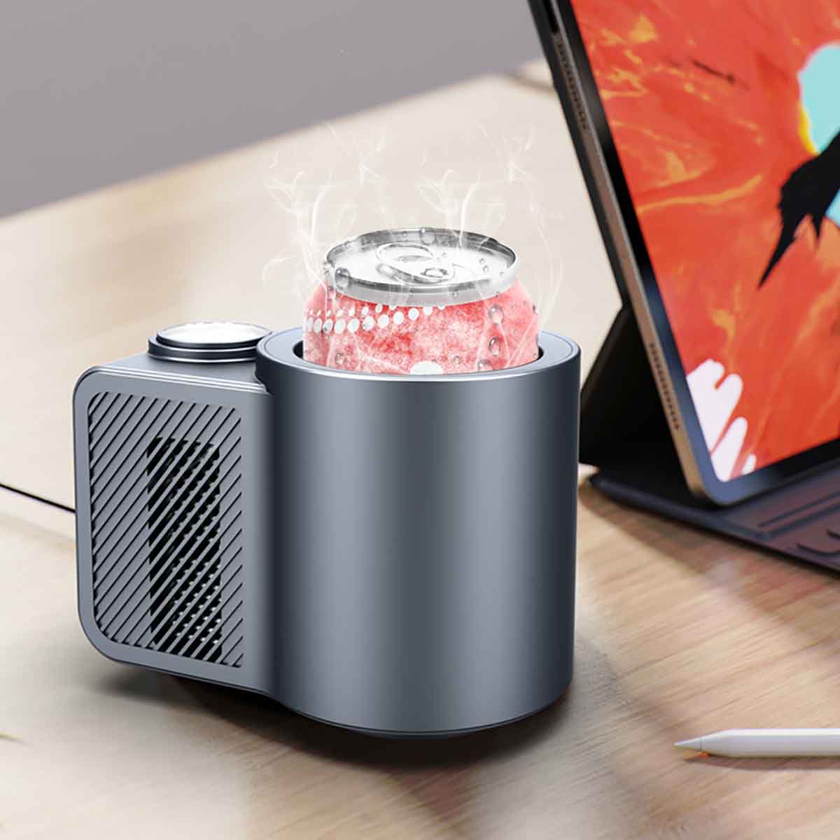 Bakeey Touch Screen Smart Car Cooling Cup With Temperature Display Cooling Drinks Holders