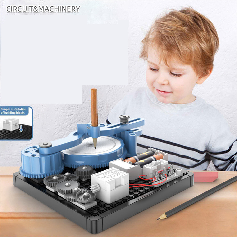 Painter Children DIY Mechanical Painting Science Suit Scientific Physics Manual Experiment Educational Science Assembled Circuit Mechanical Early Education Toys