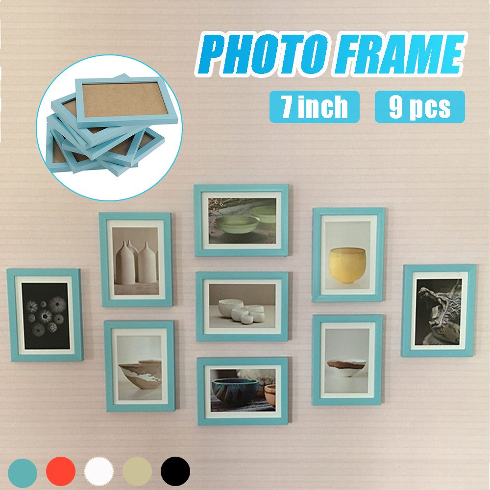 9pcs Frame DIY Combination Photo Wall Home Decoration Waterproof Frame Staircase Living Room Bedroom Wall-hanging Creative Combination Frame with Installation