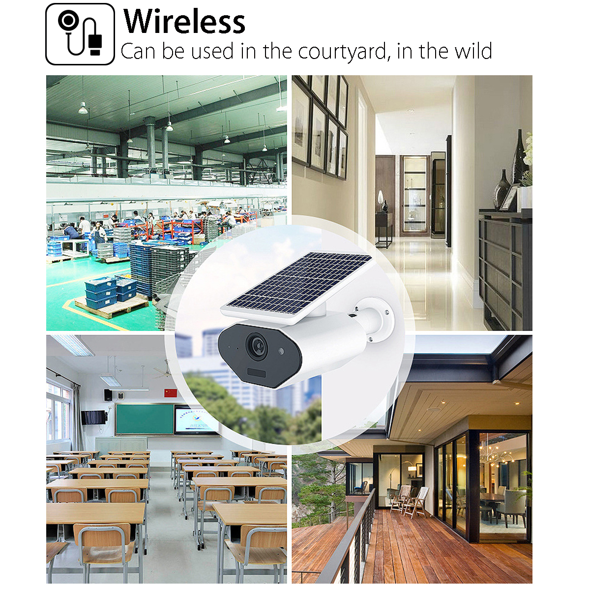 Solar Powered Wireless WiFi 1080P IP Camera Waterproof 143° Angle Night Vesion Two Way Intercom 17