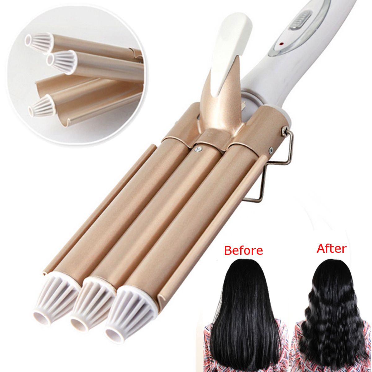 3 Barrels Automatic Hair Curler Ceramic Large Wave Perm Splint Curling Rollers Iron Styling Tools