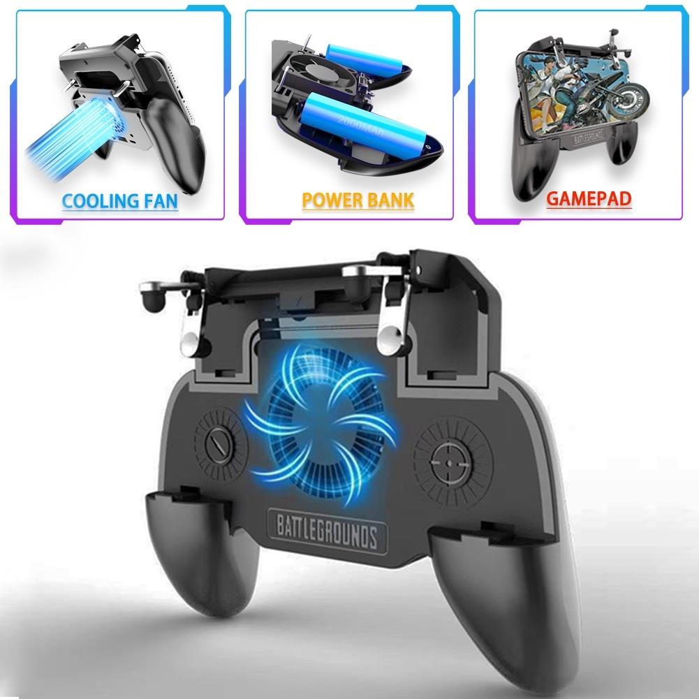 SR Scalable Gamepad Game Controller Joystick Cooling Fans Charger for PUBG for 4.7-6.5inch Mobile Phone 12