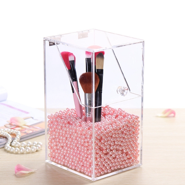 Acrylic Clear Container Dustproof Makeup Case Box Cosmetic Storage Holder Organizer Brush