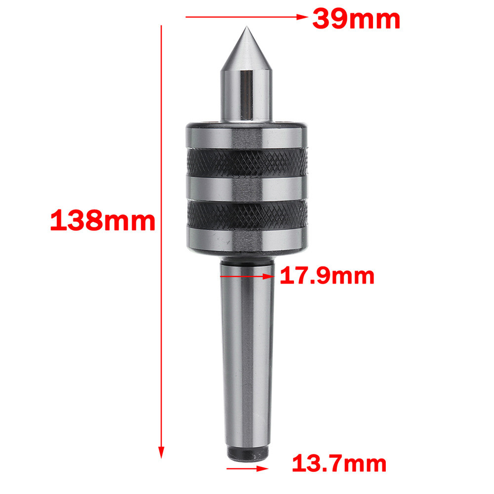 MT2 Live Center 0.02 Inch Accuracy Lathe Live Center Taper Tool Triple Bearing