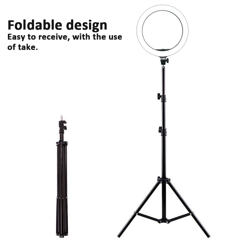 LED Ring Light Studio Fill Light Dimmable Lamp Tripod Stand Phone Clip For Photo Makeup Live Youtube Tiktok Streaming Broadcast
