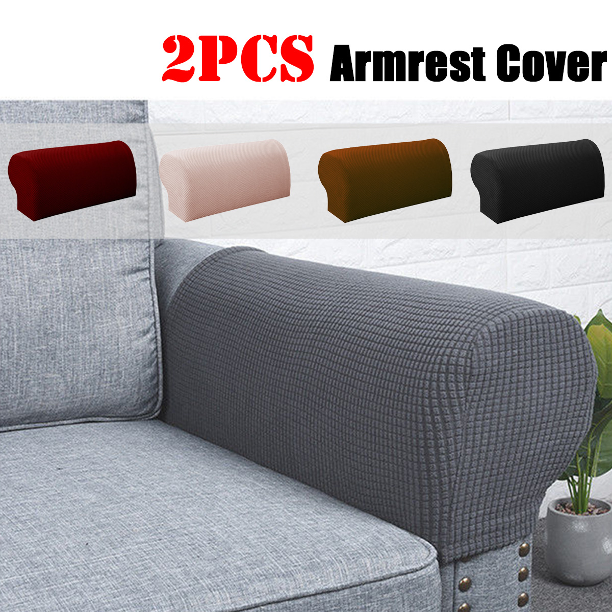2PCS Premium Furniture Armrest Covers Sofa Couch Chair Arm Protectors