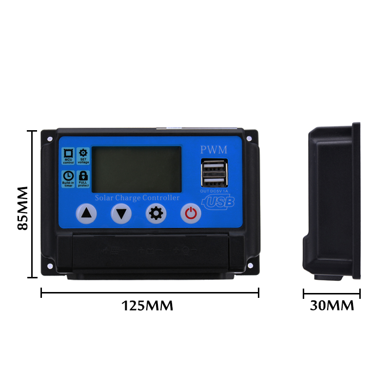 10-60A Digital LCD Solar Laderegler PWM Panel Controller Regulator USB Ladegerät 