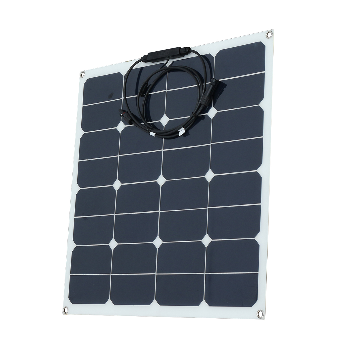 50W 12V DC Semi-Flexible Front Connection Monocrystalline Silicon Solar Panel with Alligator Clip 21