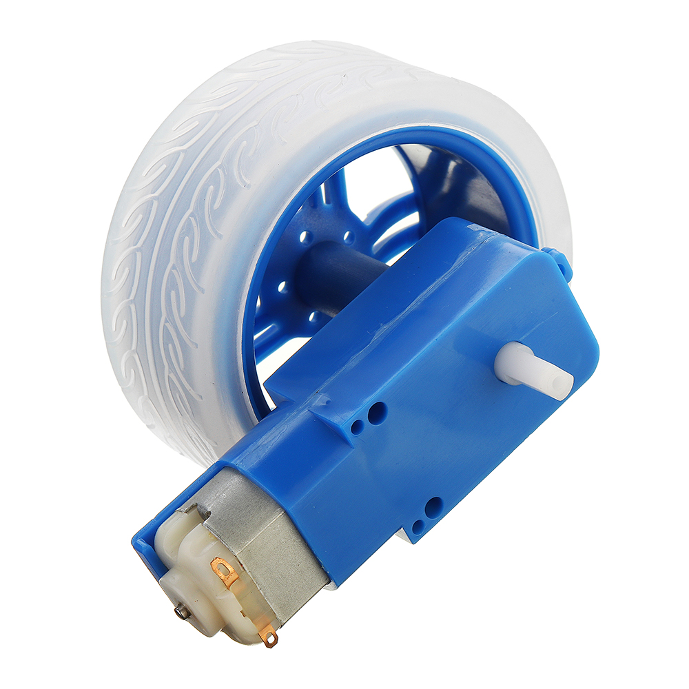 3-6v TT Motor + Rubber Wheel Blue/Orange Color DIY Kit For Arduino Smart Chassis Car Accessories 16