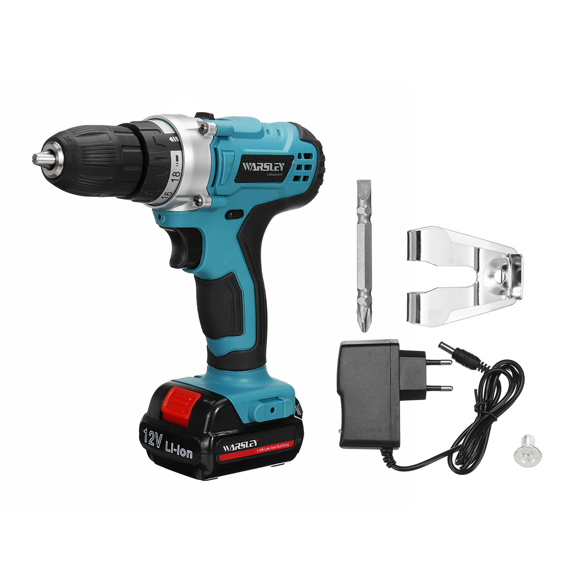 12V Cordless Drill 1500mAh Electric Driller 18+1 Mode Power Drills 1 Lithium Battery With Bits