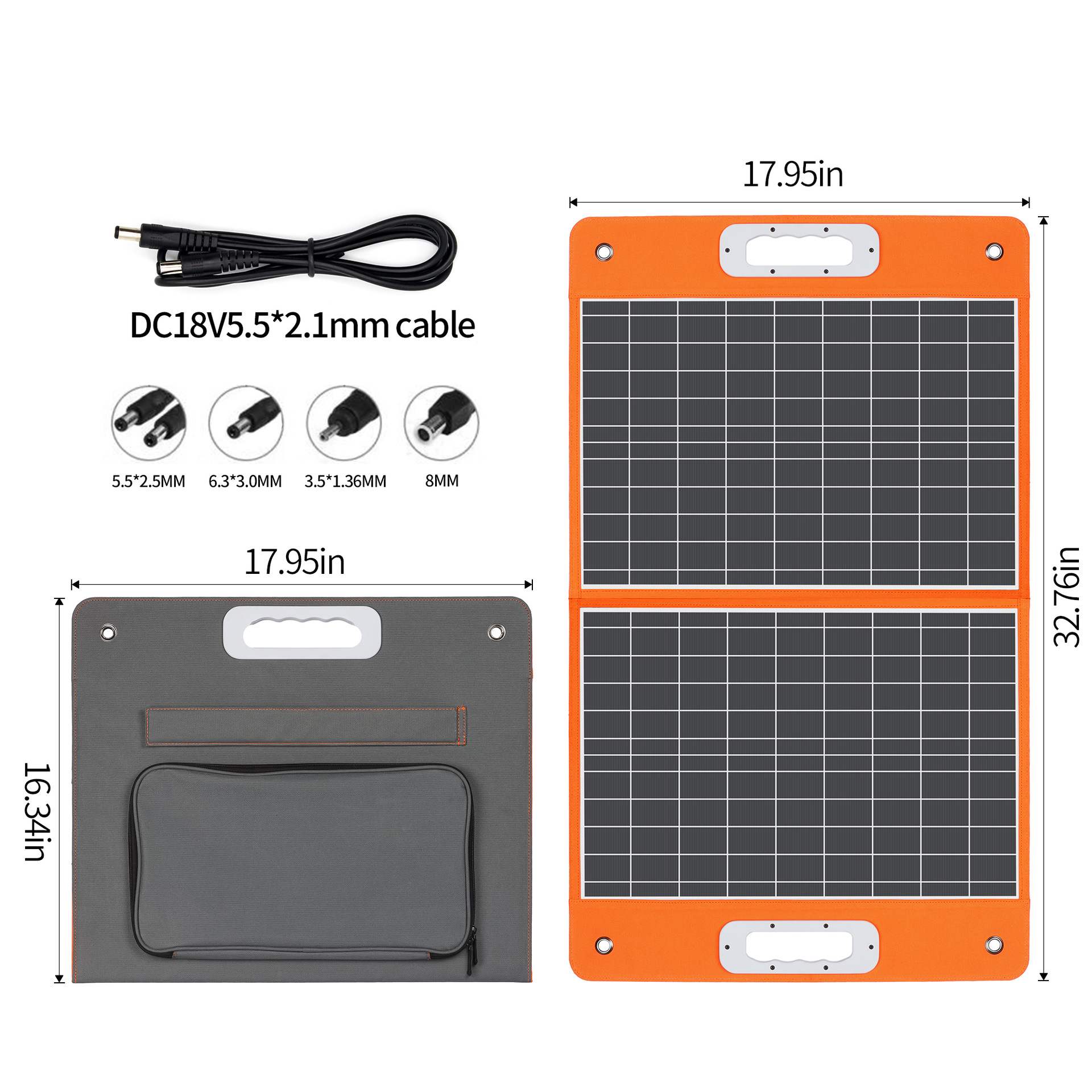 [EU/US Direct] FlashFish 18V 60W Foldable Solar Panel Portable Solar Charger with DC Output USB-C QC3.0 for Phones Tablets Camping Van RV Trip