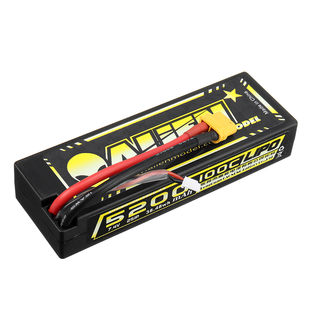 Alienmodel 2S 7.4V 5200mAh 100C Lipo Battery XT60 Plug for RC Car - Photo: 4