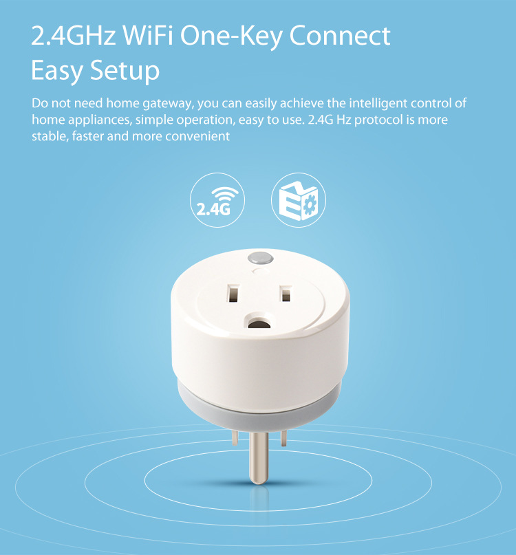10A Tuya Mini Smart Plug WiFi Smart Socket US Plug Type Power Monitor Wireless Control Compatible Alexa Google Home