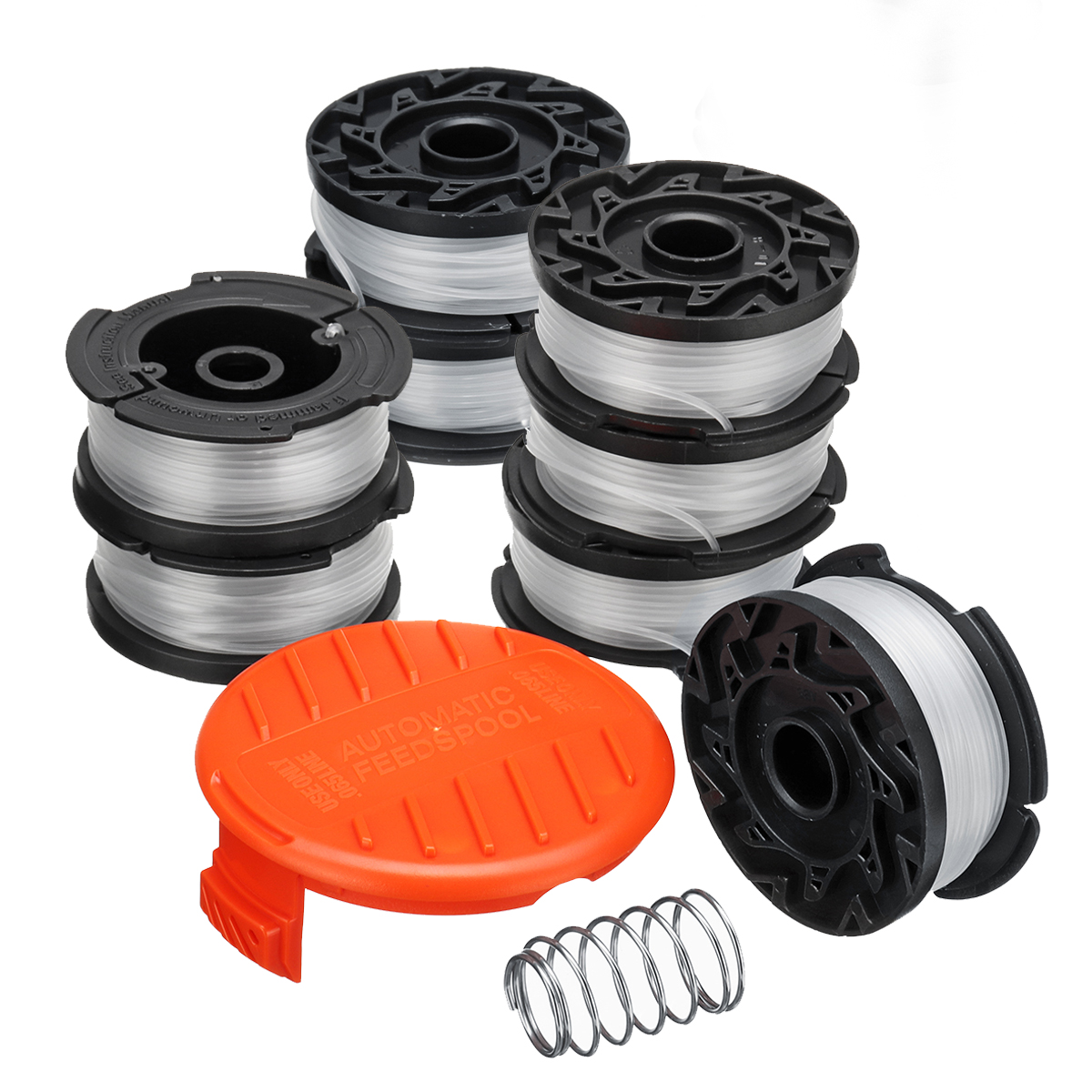 

8pcs 0.065 Spool Line String with Cover and Spring Lawnmower Trimmer Compatible Accessories
